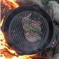 Gietijzeren grillpan met handvat 30cm voorbeeld| Kamado Grills