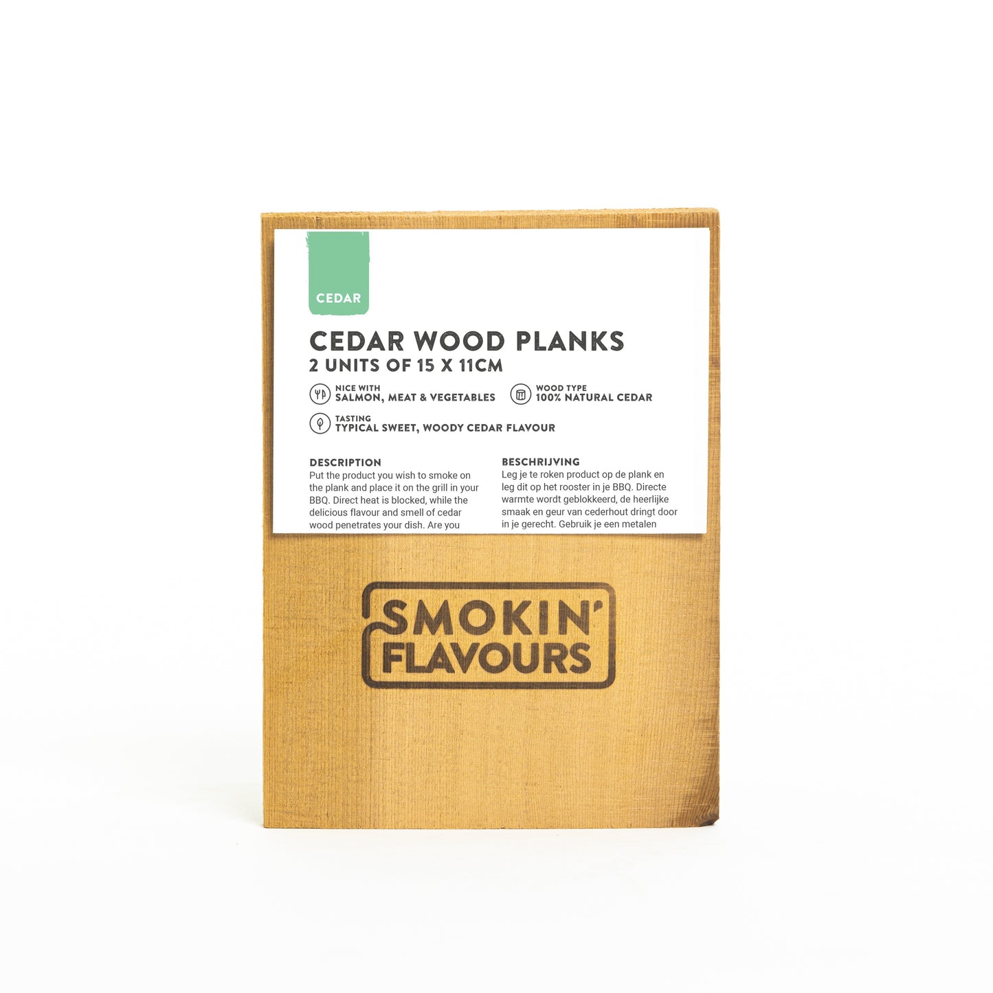 Smokin' Flavours cederhouten planken 2 stuks - 15x11 cm